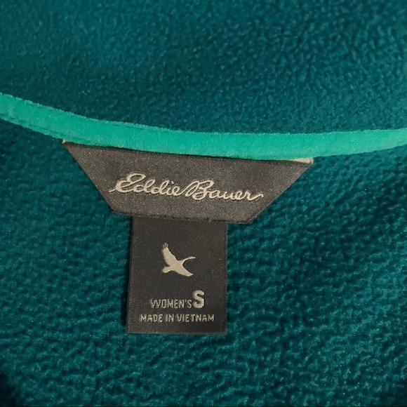 Eddie Bauer 1/4 Zip Long Sleeve Teal Fleece * Small - Picture 3 of 11